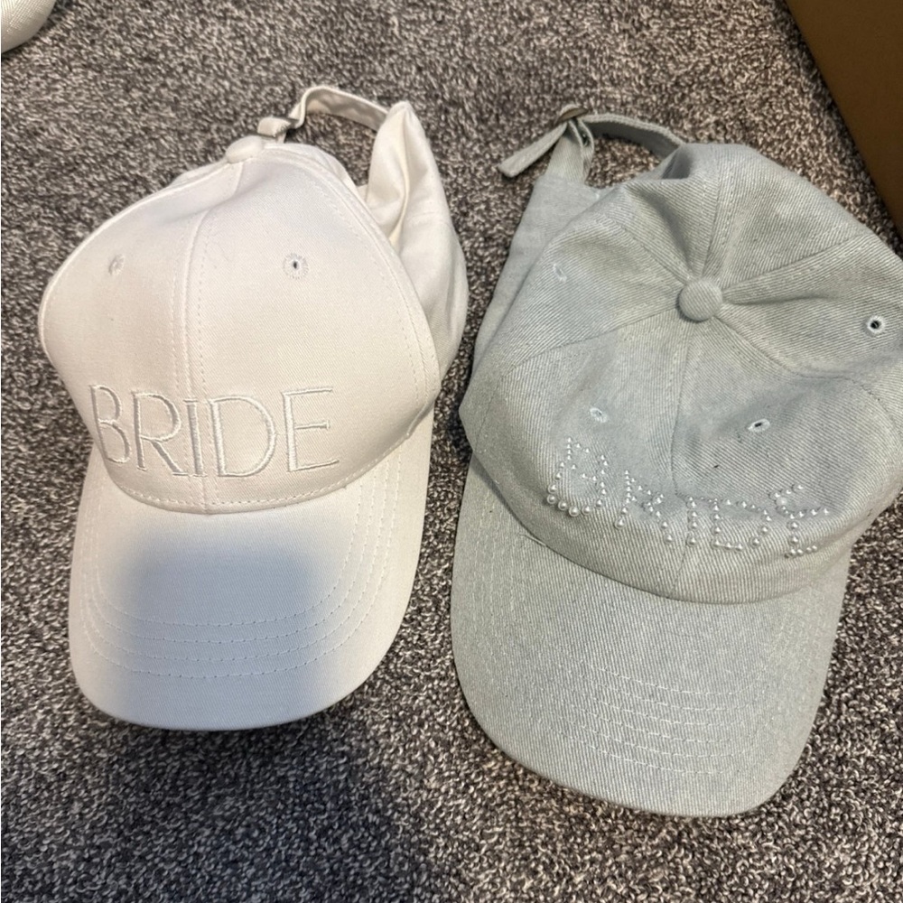 Bride Caps Set in White and Gray